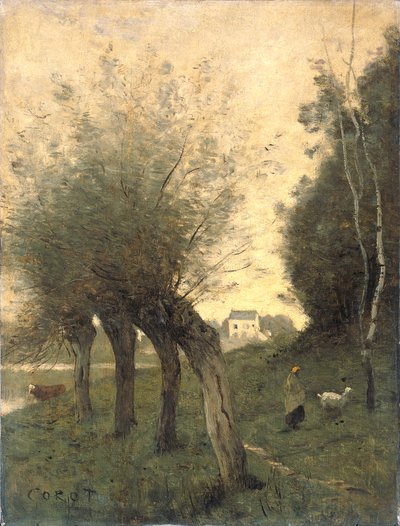 Landscape with Pollard Willows by Jean Baptiste Camille Corot